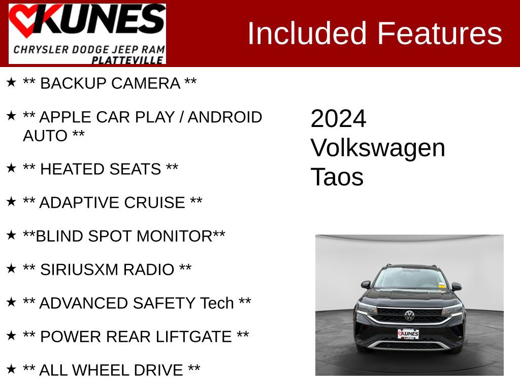Used 2024 Volkswagen Taos SE AWD/4WD image 2