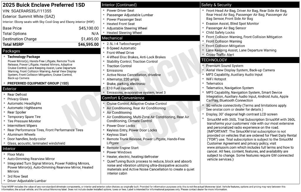 Used 2025 Buick Enclave Preferred FWD image 3