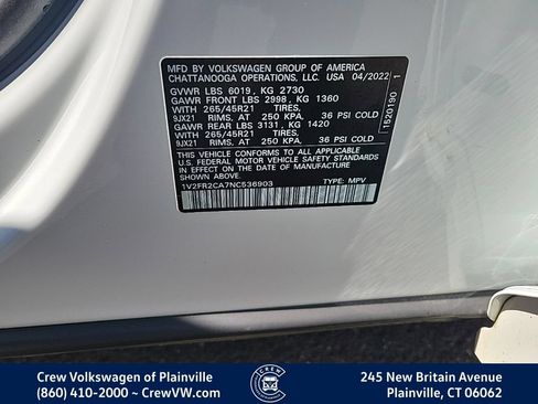 Certified 2022 Volkswagen Atlas SEL Premium AWD/4WD image 17