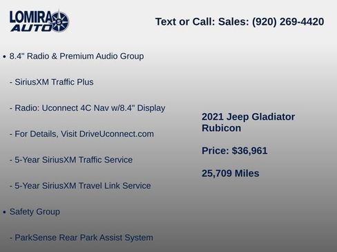 Used 2021 Jeep Gladiator Rubicon w/ Dual Top Group AWD/4WD image 9