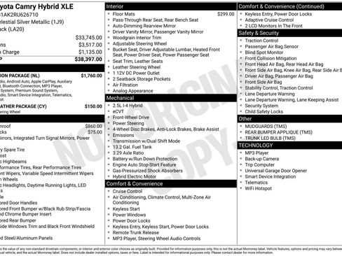 Used 2024 Toyota Camry XLE w/ Navigation Package FWD image 17