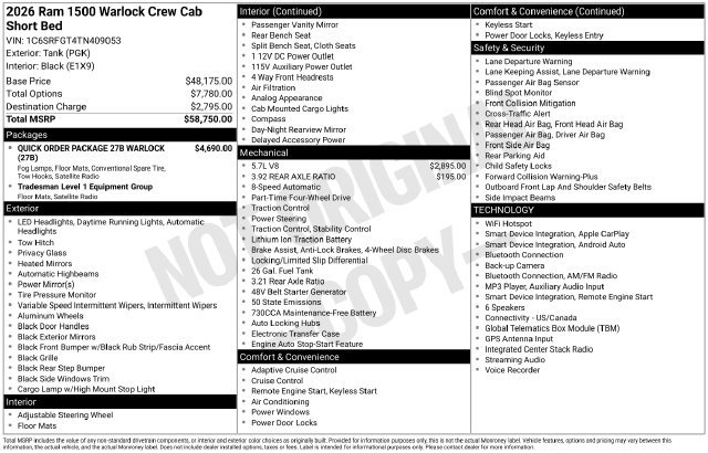 New 2026 RAM 1500 Warlock AWD/4WD image 5