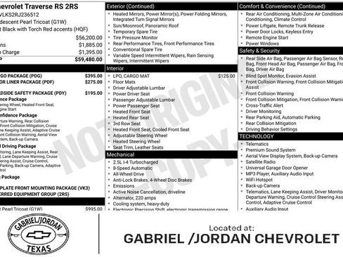 Used 2024 Chevrolet Traverse RS w/ LPO, Cargo Package AWD/4WD image 1