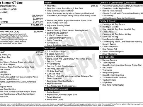 Certified 2022 Kia Stinger GT-Line w/ Sun & Sound Package AWD/4WD image 10