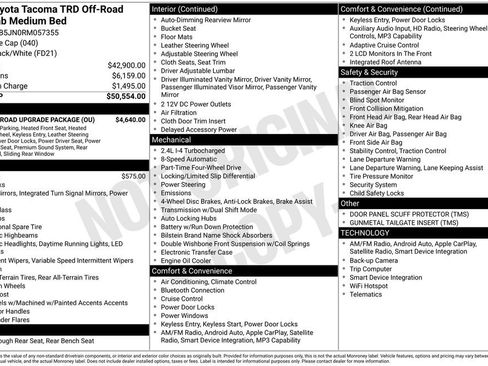 Used 2024 Toyota Tacoma TRD Off-Road w/ TRD Off Road Upgrade Package AWD/4WD image 6