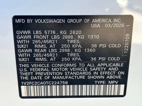 New 2026 Volkswagen Atlas Cross Sport SEL Premium R-Line AWD/4WD image 70