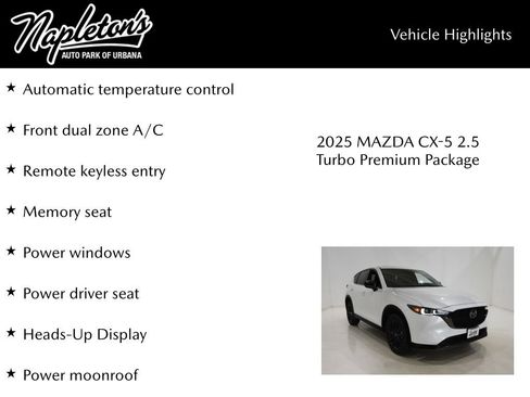 New 2025 MAZDA CX-5 2.5 Turbo w/ Premium Package AWD/4WD image 15