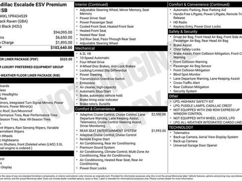 Certified 2023 Cadillac Escalade ESV Premium Luxury w/ LPO, Floor Liner Package AWD/4WD image 9