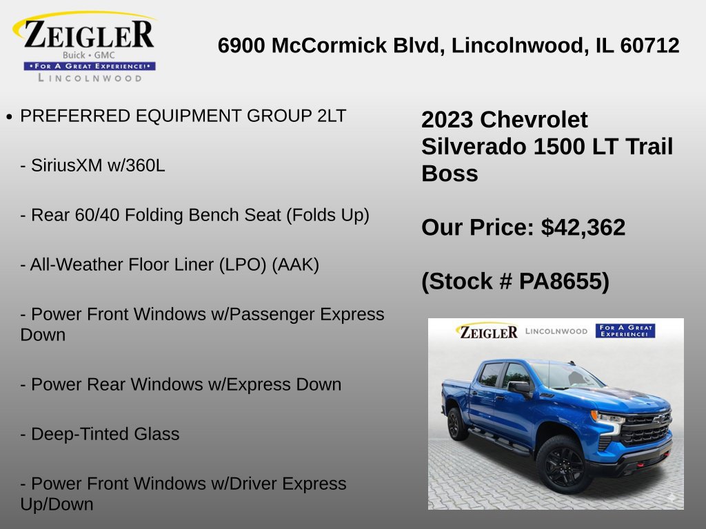 Certified 2023 Chevrolet Silverado 1500 LT Trail Boss w/ Protection Package AWD/4WD image 6