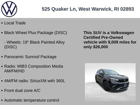 Certified 2024 Volkswagen Taos SE w/ Panoramic Sunroof Package AWD/4WD image 7