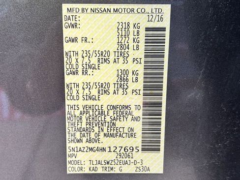 Used 2017 Nissan Murano Platinum w/ Platinum Technology Package image 14