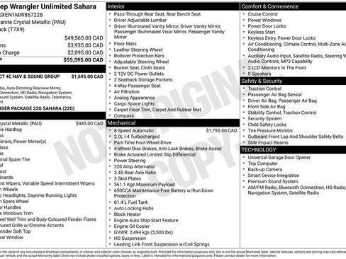 Used 2021 Jeep Wrangler Unlimited Sahara w/ Uconnect 4C Nav & Sound Group image 2