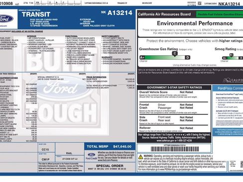 Used 2022 Ford Transit 250 148 High Roof Extended w/ Parcel Delivery Package image 9