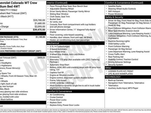 New 2026 Chevrolet Colorado W/T w/ WT Custom Package AWD/4WD image 6