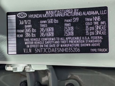Certified 2022 Hyundai Santa Cruz SEL w/ Activity Package AWD/4WD image 32