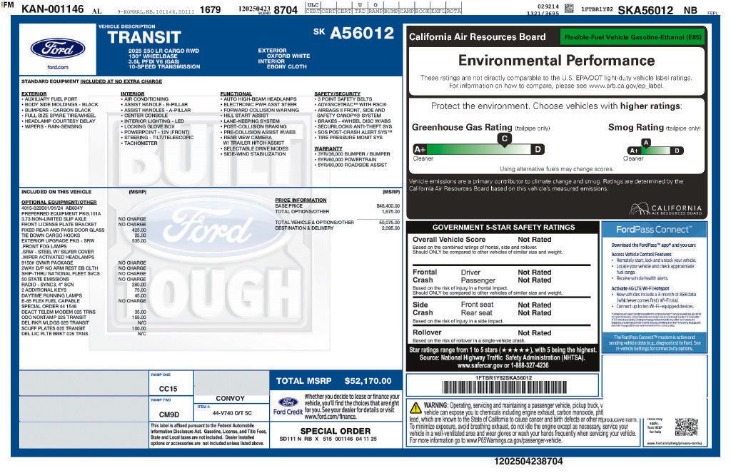 Used 2025 Ford Transit 250 Low Roof w/ Exterior Upgrade Package RWD image 42