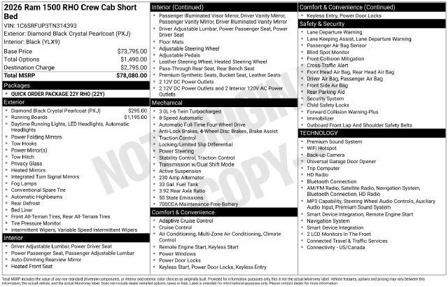 New 2026 RAM 1500 RHO AWD/4WD image 9