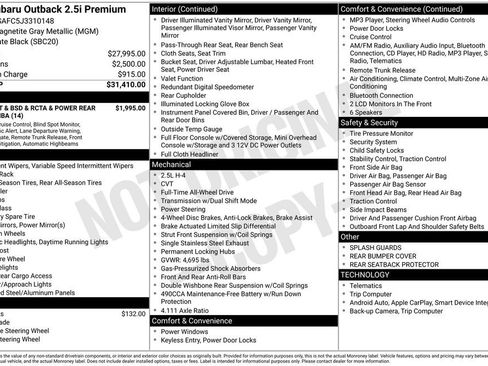 Used 2018 Subaru Outback 2.5i Premium image 2