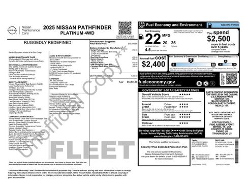Used 2025 Nissan Pathfinder Platinum w/ Cargo Package AWD/4WD image 57