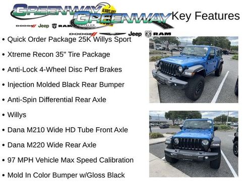 Used 2022 Jeep Wrangler Unlimited Sport w/ Xtreme Recon 35" Tire Package AWD/4WD image 2