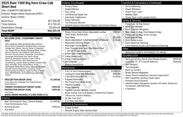 Used 2025 RAM 1500 Big Horn AWD/4WD image 20