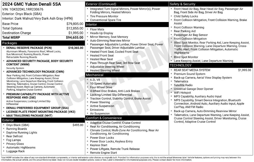 Used 2024 GMC Yukon Denali w/ Denali Reserve Package AWD/4WD image 37