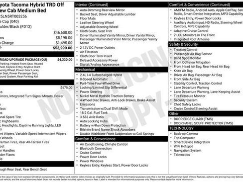 Used 2024 Toyota Tacoma TRD Off-Road w/ TRD Off Road Upgrade Package AWD/4WD image 2