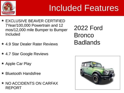 Used 2022 Ford Bronco Badlands w/ Sasquatch Package AWD/4WD image 4