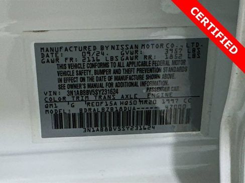 Certified 2025 Nissan Sentra S FWD image 30