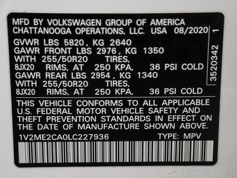 Used 2020 Volkswagen Atlas Cross Sport SEL w/ Cross Sport MDO Package AWD/4WD image 51