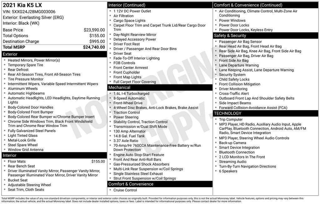 Used 2021 Kia K5 LX FWD image 24
