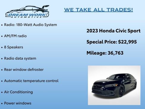 Used 2023 Honda Civic Sport image 2