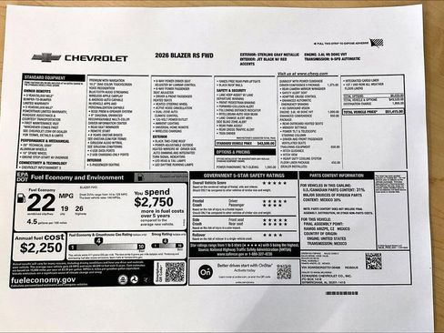 New 2026 Chevrolet Blazer RS w/ Driver Confidence II Package image 14