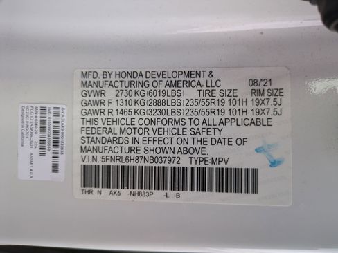 Used 2022 Honda Odyssey Touring image 35