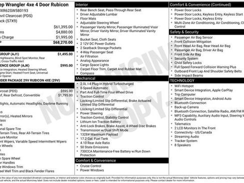 Used 2025 Jeep Wrangler Unlimited Rubicon 4xe w/ Safety Group AWD/4WD image 34