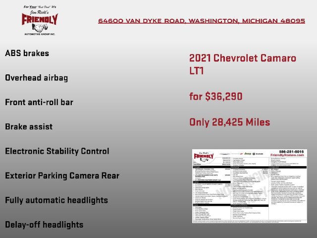 Used 2021 Chevrolet Camaro LT w/ Technology Package RWD image 7
