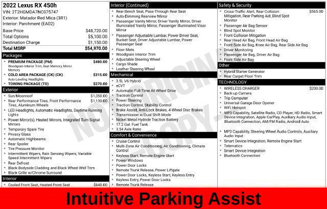 Used 2022 Lexus RX 450h AWD w/ Premium Package image 53