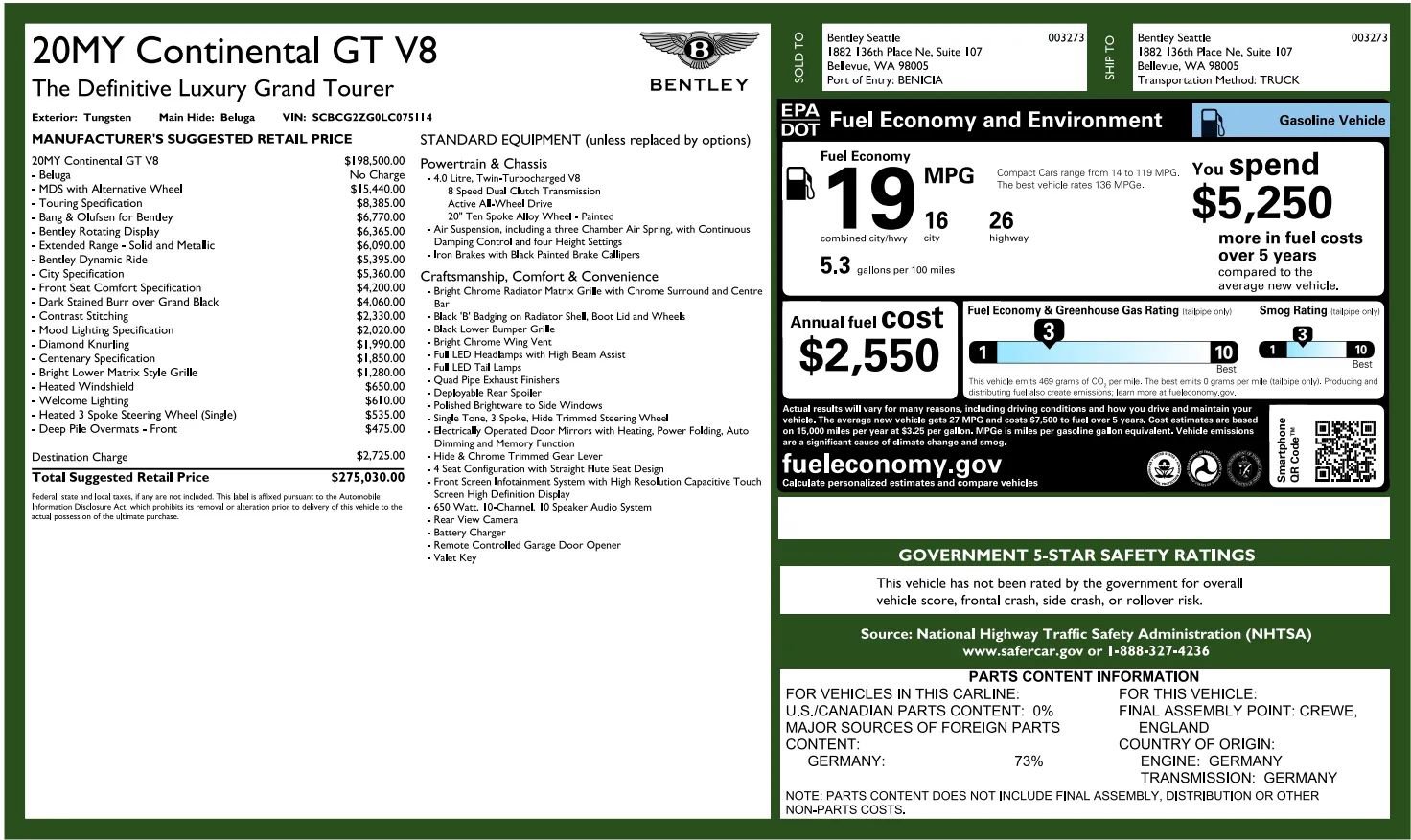 Used 2020 Bentley Continental GT AWD/4WD image 6