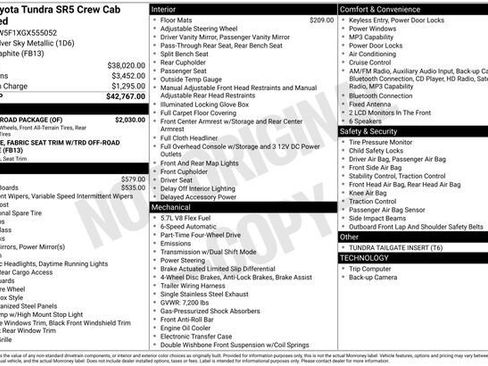 Certified 2016 Toyota Tundra SR5 w/ TRD Off Road Package AWD/4WD image 33