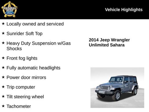 Used 2014 Jeep Wrangler Unlimited Sahara w/ Connectivity Group image 2