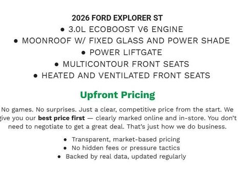 Certified 2026 Ford Explorer ST w/ Sun And Sound Package image 2