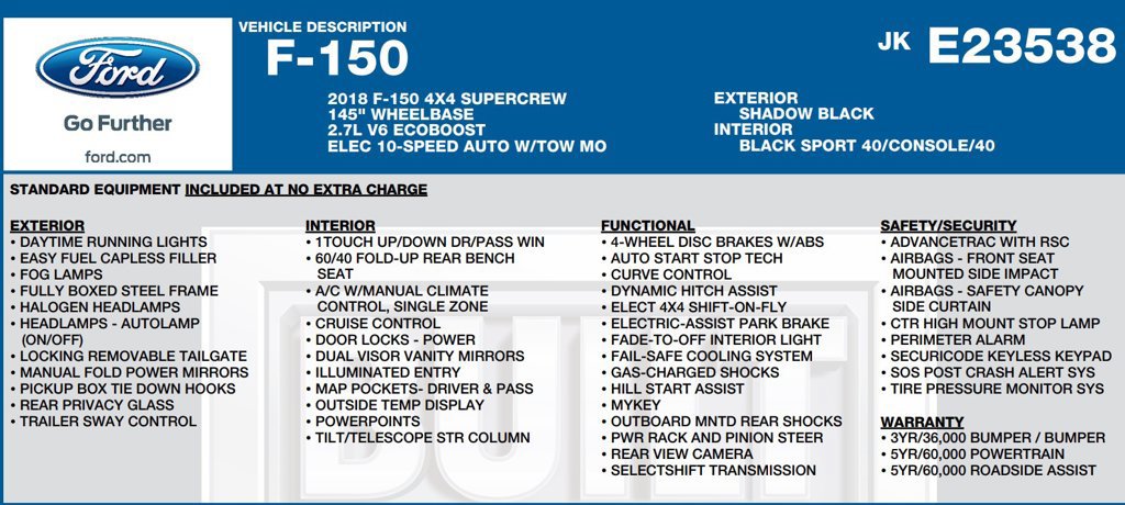 Used 2018 Ford F150 XLT w/ Equipment Group 302A Luxury AWD/4WD image 11