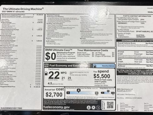 New 2027 BMW X7 xDrive40i w/ M Sport Package AWD/4WD image 31