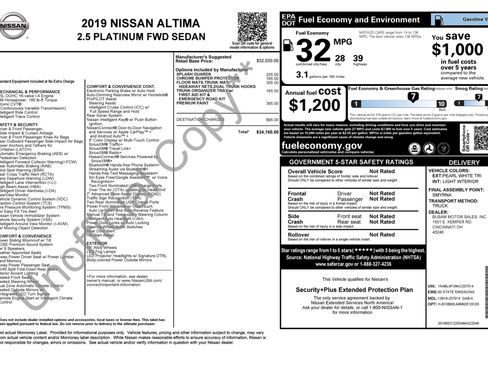 Used 2019 Nissan Altima 2.5 Platinum FWD image 2