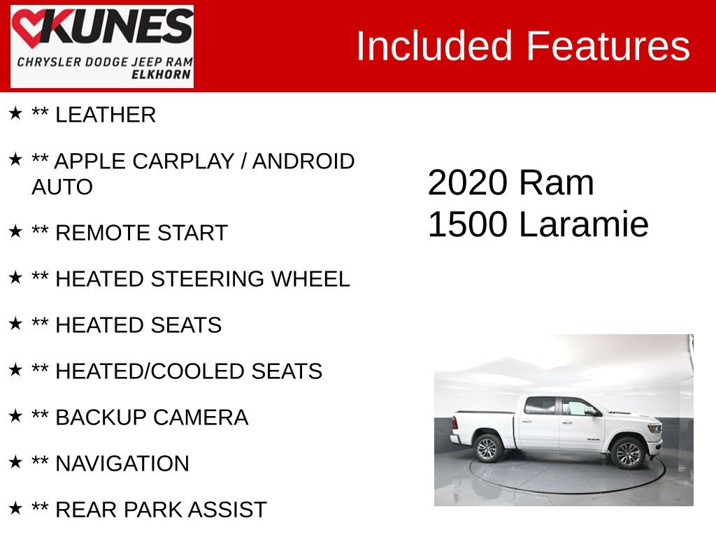 Used 2020 RAM 1500 Laramie w/ Sport Appearance Package AWD/4WD image 2