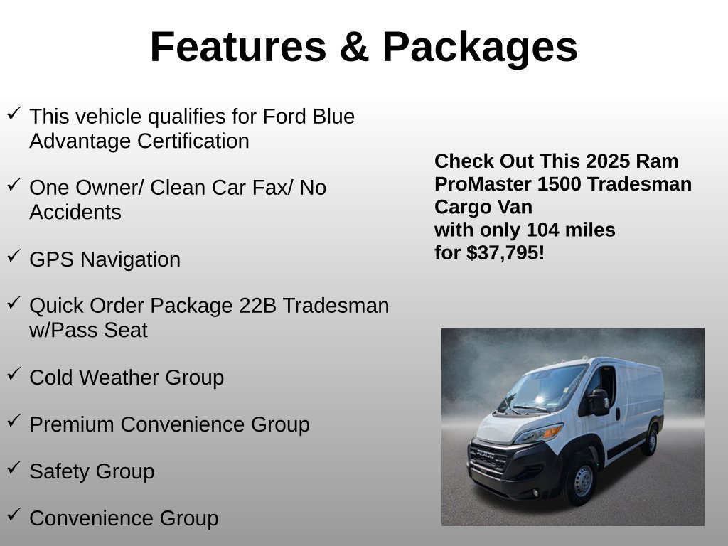 Used 2025 RAM ProMaster 1500 w/ Premium Convenience Group FWD image 4