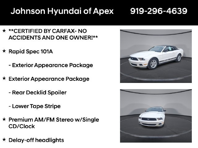 Used 2011 Ford Mustang Convertible w/ 101A Rapid Spec Order Code RWD image 6