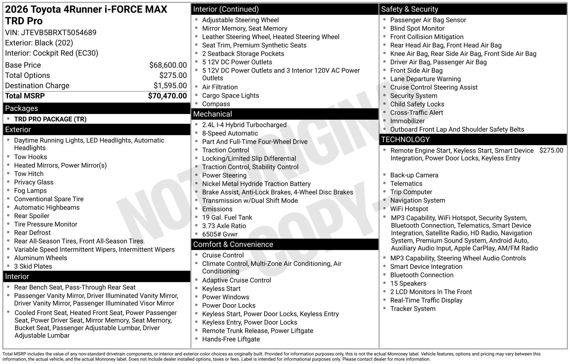 New 2026 Toyota 4Runner TRD Pro AWD/4WD image 16