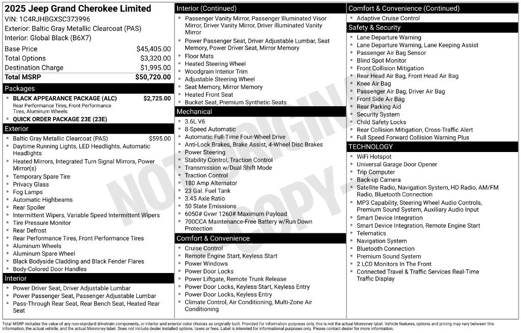 Used 2025 Jeep Grand Cherokee Limited w/ Black Appearance Package AWD/4WD image 6