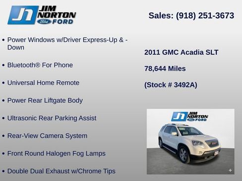 Used 2011 GMC Acadia SLT w/ LPO, 'HIT The Road' Package FWD image 17